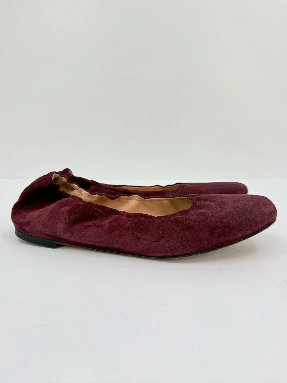 J. Crew Anya Scrunchie Ballet Flat in Burgundy Size 12